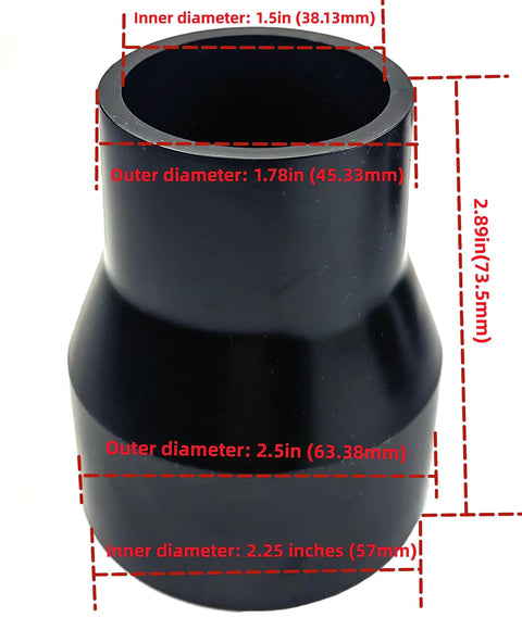 Three Piece Vacuum Adapter Kit For Wet Dry Vacuums With Hose To Hose Connector And Two Adapters 2-1/2 In To 1-7/8 In