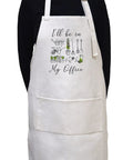 Funny I'll Be In My Office Apron For Cooking Or Gardening With Adjustable Neck Strap And Large Front Pocket 33 By 25 Inches Heavy Duty 100 Percent Polyester In Cream Linen Tone