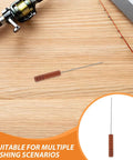 Stainless Steel Baiting Needle With Rosewood Handle, Slip Grip, 3-Piece Set For Freshwater And Saltwater Fishing Bait Rigging, Compact Portable Threading Tool For Worms And Bait, rosewood handle