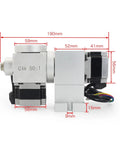 Boss Level Cnc Indexing Head With Rad 4Th 5Th Axis Rotary Drive And Smooth Ac Angle Tweaks Heavy Duty Aluminum Alloy Frame on side view with dimensions