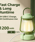 Kids Lantern With 4 Color Dimmable Lights And USB C Charging shown charging with USB-C cable and battery capacity text.