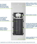 Indoor Load Center 30 Space 30 Circuit Panel With 125 Amp Main Breaker Easy Rough In Wiring Tin Plated Copper Bussing