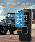 Cordless Tire Inflator Air Compressor With Digital Pressure Gauge Ultra Fast 150 PSI Portable Pump dual-display