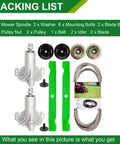 Beefed Up 42 Inch Mower Deck Rebuild Kit For Craftsman Husqvarna Poulan Pro with spindles, blades, pulleys, idlers, belt.