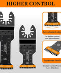 Heavy Duty 50 Pack Oscillating Tool Blades Set, Universal Titanium Multitool Blades for metal, nails, wood, plastic, higher control