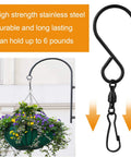 12 Pack Swivel S Hooks For Wind Spinners Stainless Steel Rustproof Outdoor Garden Hardware Heavy Duty Black Hanging Clips for hanging planters.