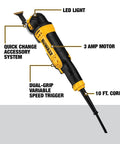 Oscillating Multi Tool Kit With 3 Amp Motor Dual Grip Variable Speed Trigger Quick Change System with LED light and 10 ft cord