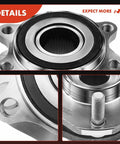 Close-up of front wheel bearing and hub assembly for Nissan Rogue 2014-2023, Rogue Sport 2017-2022, Qashqai 2017-2018, 5-lug
