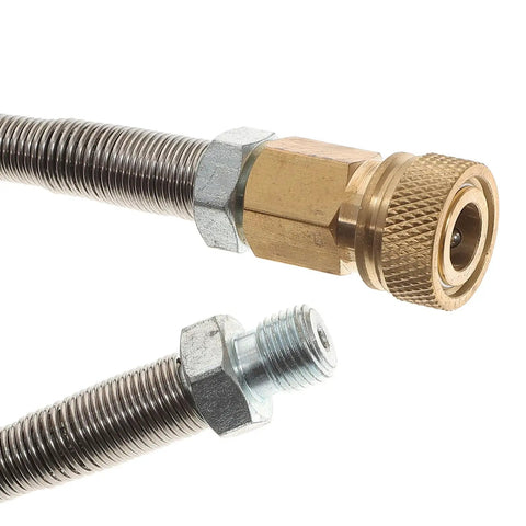 High Pressure Pump Hose Quick Connect Metal Coil Air Inflation Tube Works With Pressure Washers Compressors Plus Accessories Slick Easy Fit Fast Setup Efficient Home Garage Cleaning Tire Inflation And Fits Standard Nozzles Spot On Works Like A Charm, brass hose fitting