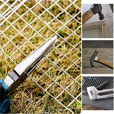 Heavy Duty Galvanized Welded Wire Cloth Roll 36 Inch Wide By 100 Feet Long One Half Inch Mesh 19 Gauge Fencing with tools