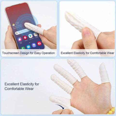 Top Notch Medium Finger Cots 480 Count Powder Free Fingertip Sleeves Touchscreen Friendly for phone operation