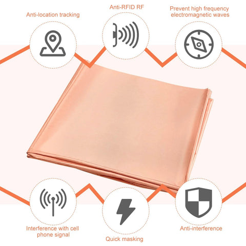 Folded Faraday Fabric Shielding Cloth Copper Nickel for EMP Protection and RF Signal Blocker on Cell Phone WiFi GPS