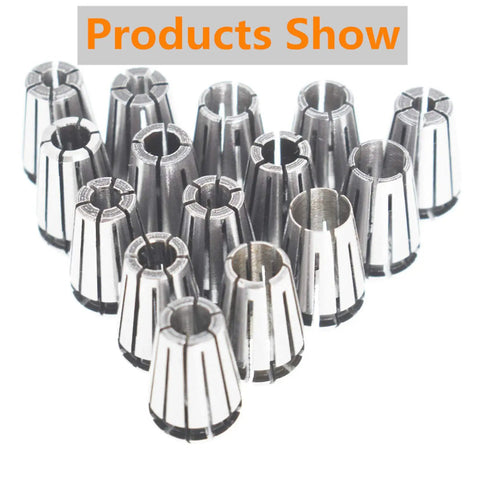 ER11 Spring Collet Set 15 Pieces From 1mm To 7mm Plus One Eighth And One Quarter Inch For CNC Milling Lathe Tool Holding