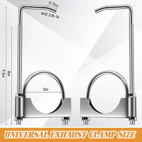 3 Inch Universal Exhaust Clamp With Hanger For Cars And Trucks Heavy Duty Muffler Bracket Galvanized Steel Construction