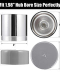 CZC AUTO chrome bearing protectors for trailers with protective bras, 2 in diameter, 1.98 in hub bore, pair