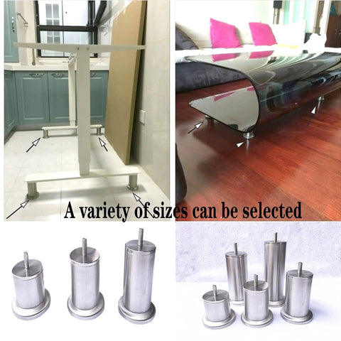 5 Inch Stainless Steel Furniture Legs For Couch Bed Armchair Cabinet Coffee Table Round Replacement Feet Waterproof Rustproof