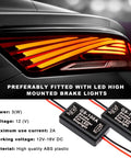 Universal 4 Pack Led Brake Light Strobe Controller With 12V 24V Flasher Module For Cars Trucks Motorcycles close-up view of brake light wiring and LED indicator.