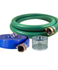 2 Inch Green PVC Suction Hose and 2 Inch Blue PVC Discharge Hose Kit for Water and Trash Pumps, 25 Foot Length, Coupled M X F WS