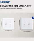 2-Gang Toggle Switch Wall Plate Set Mid-Size Unbreakable Polycarbonate Cover For Toggle Dimmer Light Switches UL Listed Glossy White