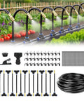 Fifty Foot Automatic Drip Irrigation Kit With Tool Free Quick Connectors Fifteen Copper Atomizing Nozzles And 360 Degree Bendable Spray