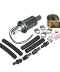 Universal 12V Inline Diesel Fuel Pump For Beefy Diesel Installations, OE Heritage Quality, hoses, fittings, and clamps