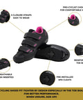 Women's Indoor Spin Shoes With Preinstalled SPD Cleats Ready To Ride Grippy Sole Compatible With Most Spin Classes And Indoor Bikes Pink Size US 7.5 And EU 38 Includes Cleats Comfortable All Day Fit shown with features highlighted