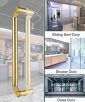Glass Door Handle For Hall And Bathroom, Modern Round Metal Push Pull Door Handle With Installation Fittings, 59 Inch Size