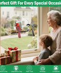 Window Bird Feeder With Four Extra Strong 2.36 Inch Suction Cups And Extra Deep Removable Tray installed on glass with birds feeding