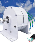 Low RPM Permanent Magnet Generator For Water And Wind Turbines, 3-Phase Gearless AC Alternator With Rectifier displayed on stand