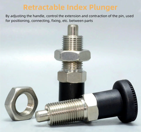 Heavy Duty Stainless Steel Spring Plunger With M12 Retractable Ball Nose Thumb Wheel and Easy Pull Knob for precision clamping