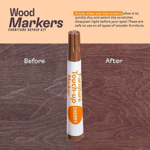 13 Piece Wood Stain and Scratch Repair Kit for Furniture With Markers and Wax Sticks Quick Fix for Scratches Stains and Scuffs
