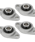 Set of four flange-mounted pillow block bearings with 8mm bore for 8mm linear shafts