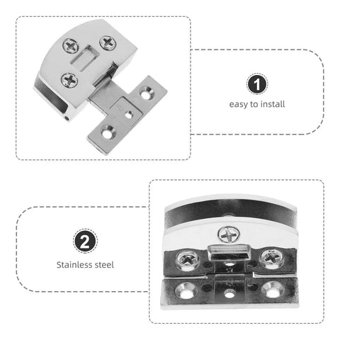 Heavy Duty Stainless Steel Glass Door Hinges With No Sweat Drill Free Mount For Tempered Glass Panels side view showing installation details.