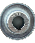 Solid Workhorse Single Groove Web Sheave V Belt Motor Pulley with 3/4 inch bore, zinc steel, showing precision design and inner groove.