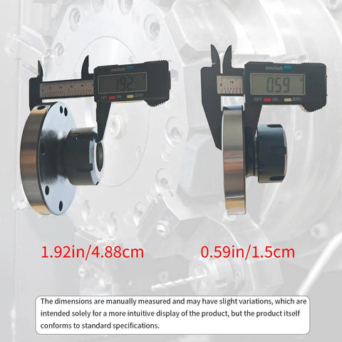 Digital calipers measuring ER32 Collet Chuck 100mm Diameter 7 Holes With ER32 Spanner