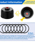 Eight Pack 3043B O Ring Kit For Fuel Jug Caps With Leak Proof Seal Compatible With 3042 Utility Jug Caps Durable Replacement O Rings For Quick Repairs And Reliable Long Lasting Sealing On Racing Fuel Jugs, showing 8 Buna-N O-rings for VP Racing 3042 caps.