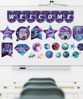 Space Themed Bulletin Board Decorations Set for Classroom Science Decor Includes 7 Welcome Signs 12 Planet and Star Cutouts