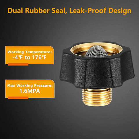 Brass and Anodized Aluminum Pressure Washer Water Inlet Fitting 3/8 NPT Male To 3/4 GHT Female Adapter Two Pack with leak-proof design