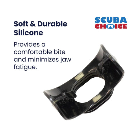 Black mouthpiece for 6 Pack Regulator Octopus Mouthpieces With Regulator Tie Premium PVC Universal Fit For Standard Regulators