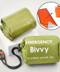 Emergency Thermal Sleeping Bag Kit With Drawstring Storage Pouch And Survival Whistle, Mylar Heat Retention, Waterproof