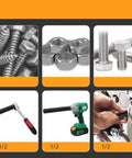 Tough As Nails Deep Socket Extension Featuring Rock Solid 27mm Head With Half Inch Drive For Electric Wrenches Pro Grade High Carbon Steel Build With Anti Slip Groove Design And Matte Black Phosphate Finish with nuts and screws nearby.