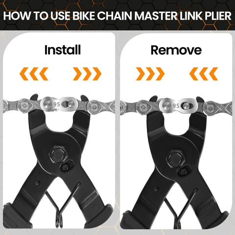 Bike Chain Repair Kit With Break Tool Master Link Pliers Chain Wear Checker and Opener Closer Remover Pliers in use