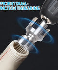 Dual Function PVC Pipe Threader Kit For Internal And External Threading In One Half Inch Three Quarter Inch And One Inch Pipes demonstrated
