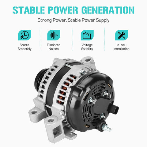 Camaro 3.6L 140 Amp Alternator Replacement For 2012 2013 2014 2015 Drop-In, 12V CW Rotation, IR Regulator, High Output 140A