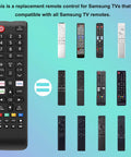Universal Samsung TV Remote Control Replacement That Works With All Samsung LCD LED HDTV 3D Smart TVs Including Every Series Easy Setup No Code Needed Plug And Play IR Remote