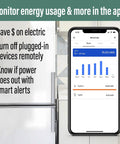 Smart In Wall Light Switch With Netatmo Starter Kit app on smartphone showing energy usage near refrigerator.