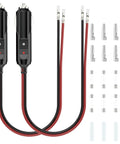 Straight Up 12V Cigarette Lighter Plug With 16 Awg Pure Copper Wire And One Foot Cord Featuring Built In 15A Fuse Protection for reliable power delivery.