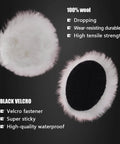 Close-up of wool polishing pads with velcro backing for Dope 7 Piece Six Inch Wool Polishing Pad Kit With Pad Clean Tool Kit And 5/8-11 Drill Adapter