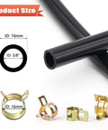 Flexible Silicone Vacuum Hose Three Eighth Inch Inner Diameter Ten Millimeter Ten Foot Long For Auto Use Black Heavy Duty 130 PSI Max Pressure With Five Clamps Included
