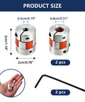 Beefy Dual Pack 5Mm To 8Mm Flexible Shaft Coupling Aluminum Plum Spider Jaw Coupler D20 L25 with dimensions and wrench